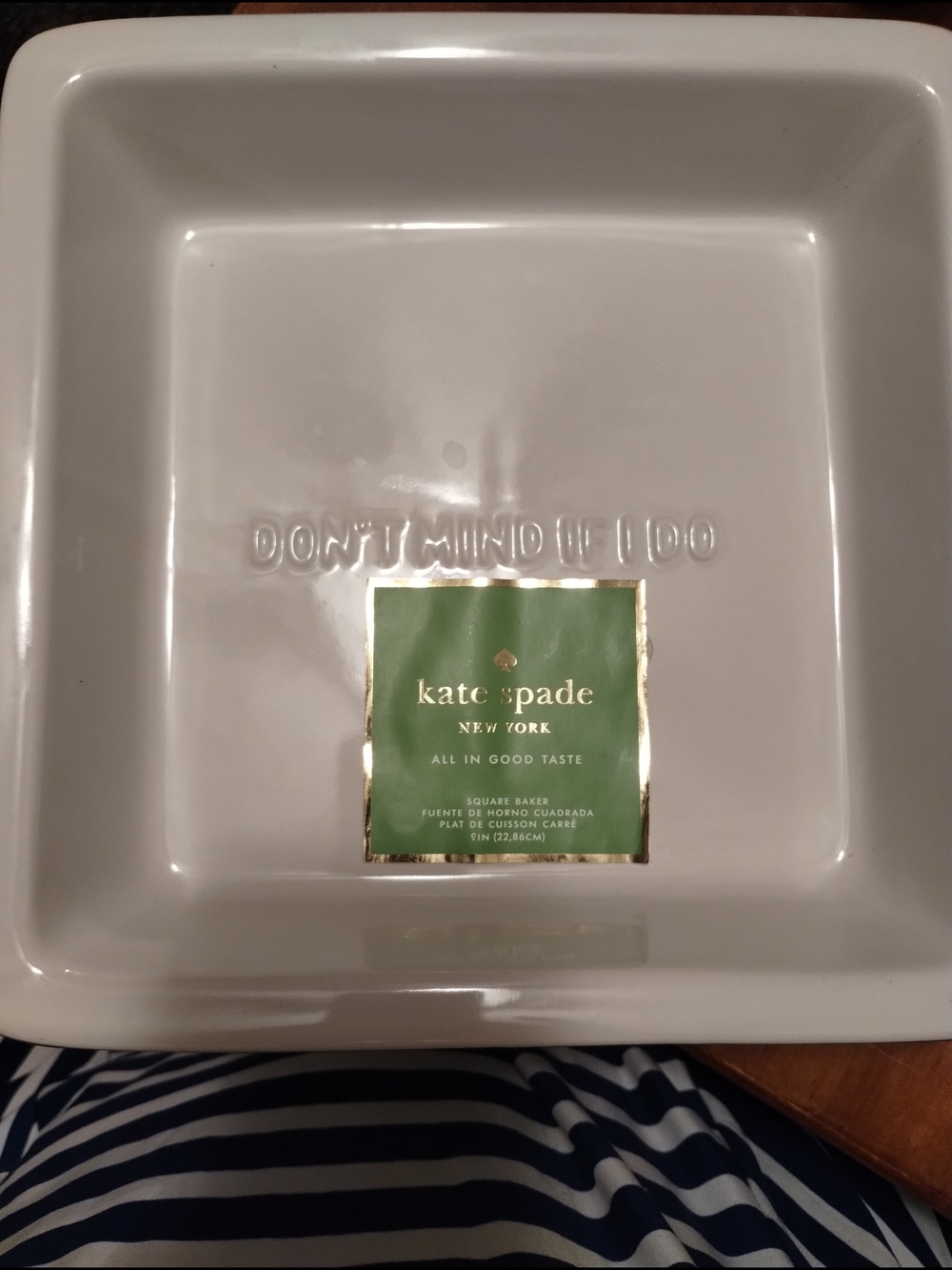 Kate Spade Lenox off white/cream and black ceramic square bakeware